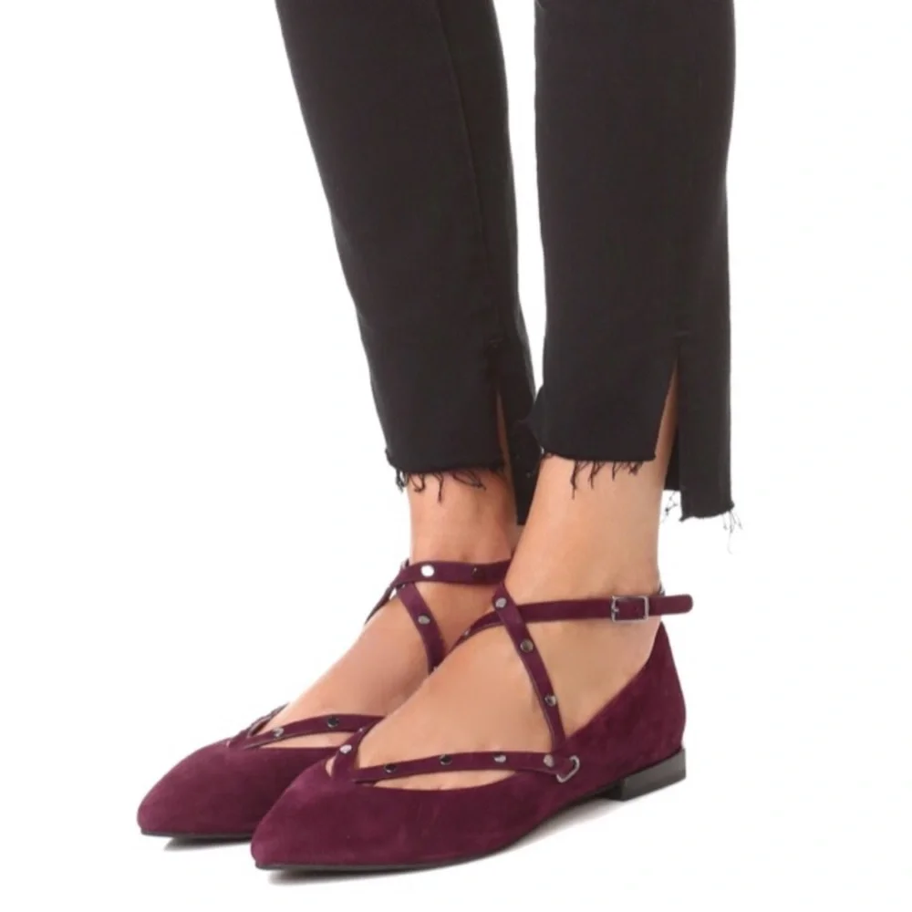 Rebecca Minkoff Faye‎ Studded Flats Ankle Strap 9